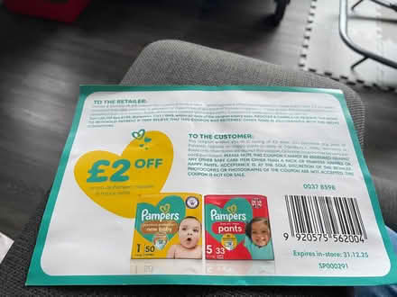 Photo of free Pampers coupon (Thringstone LE67) #1