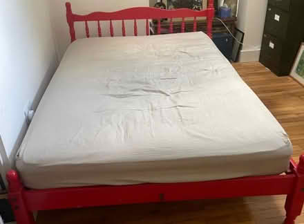 Photo of free Wooden Double bed 6ft x 4.5ft (Cb22) #1