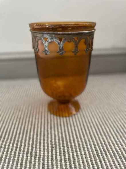 Photo of free Amber votive jar (Golden Green TN11) #1