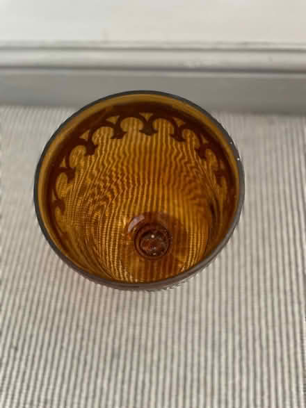 Photo of free Amber votive jar (Golden Green TN11) #2