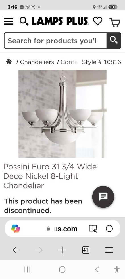 Photo of free Entry / Dining Chandelier (Farmington & Schoolcraft) #1