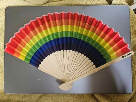 Photo of free 14" rainbow fan (Roxbury) #1
