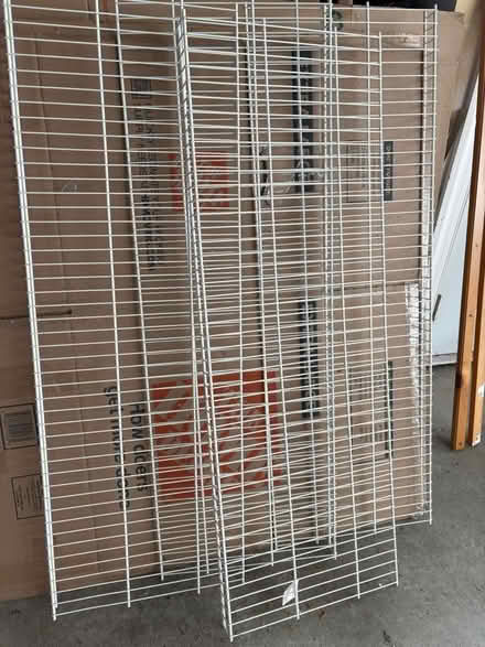 Photo of free 4 - 4 foot long wire shelves (West Chester Borough) #1