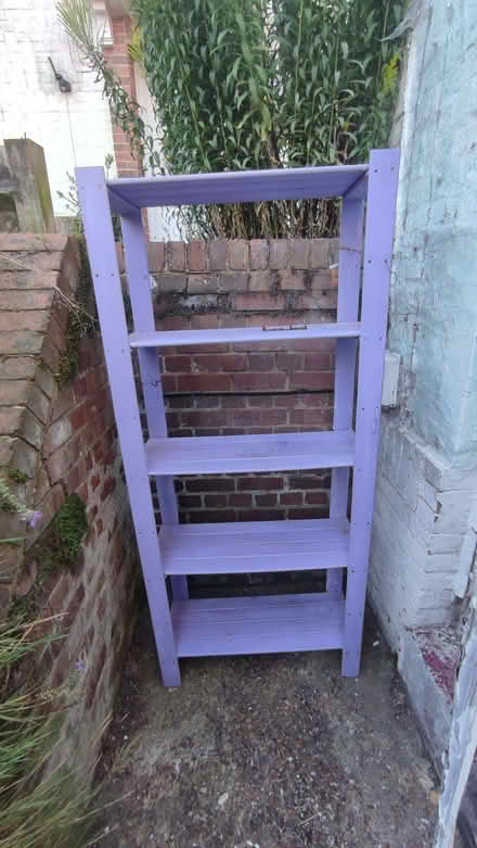 Photo of free Painted wooden shelf unit (Hollingbury BN1) #1