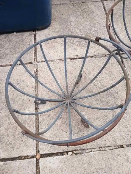 Photo of free 2 round planters metal (Folksworth PE7) #2