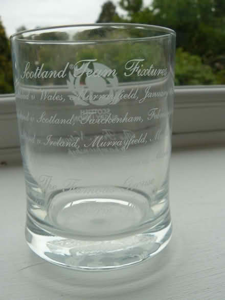 Photo of free Whisky glass Etched Scottish Rugby Union 5 Nations 1997 (Kempsey WR5) #2