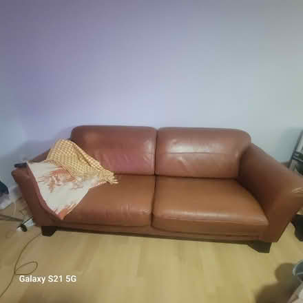 Photo of free Beautiful and Comfy Leather Couch (Edgewood in NE DC) #1