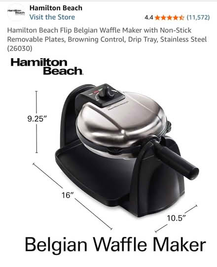 Photo of free Hamilton Beach Waffle Iron (83rd & Mendingwall) #2