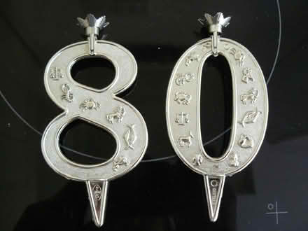 Photo of free Silver plastic "8" & "0" cake candle holders (Kempsey WR5) #1