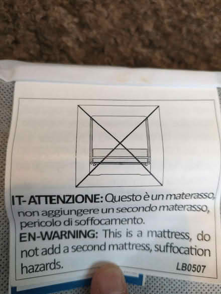 Photo of free Chicco next2me mattress (HP22 Halton Camp) #4