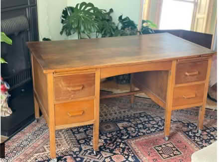Photo of free Large wooden vintage desk and chair (The Mound EH2) #3