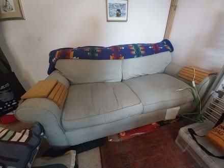 Photo of free Two seater greyblue sofa bed (Landport BN7) #1