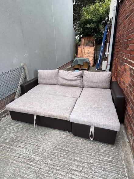 Photo of free Leather and fabric corner sofa (Swindon SN2) #1