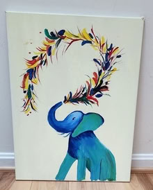Photo of free Brightly Colored Elephant on Canvas Wall Hanging #1