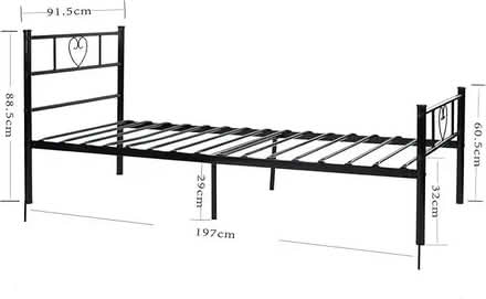 Photo of free Aingoo Single Bed Frame Solid 3ft Metal Beds with Heart Shap (Surbiton KT6) #2