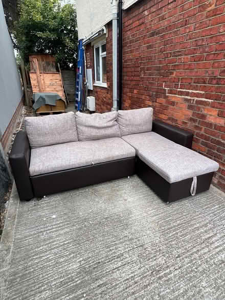 Photo of free Leather and fabric corner sofa (Swindon SN2) #2