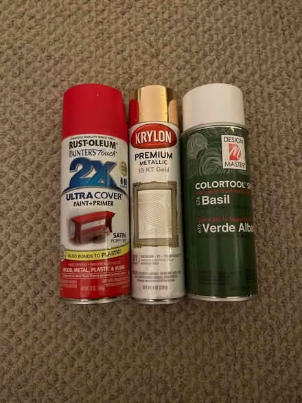Photo of free Red green and gold spray paint (McLean Gardens) #1