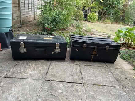 Photo of free 2 black tin trunks (Headington, Oxford OX3) #1
