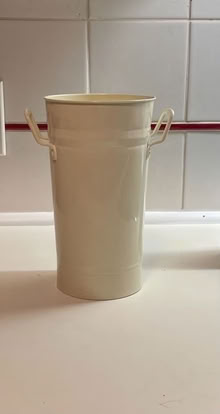 Photo of free Cream metal vase (New Edinburg) #1