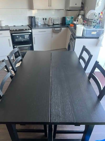 Photo of free Black dining table and chairs (Hammersmith) #3