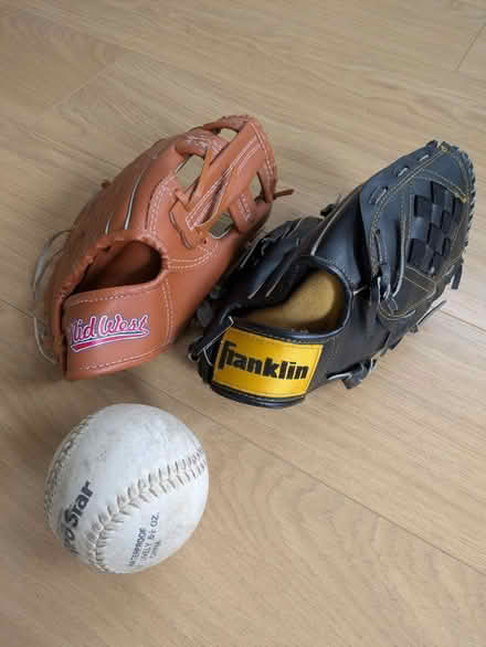 Photo of free Softball gloves and softball (KT15) #2