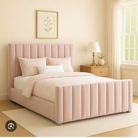 Photo of free Pink velvet ottoman bed DOUBLE (Barnet) #1