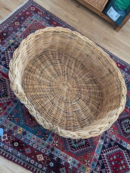 Photo of free Large Wicker Dog Basket (Winterbourne Bassett SN4) #1