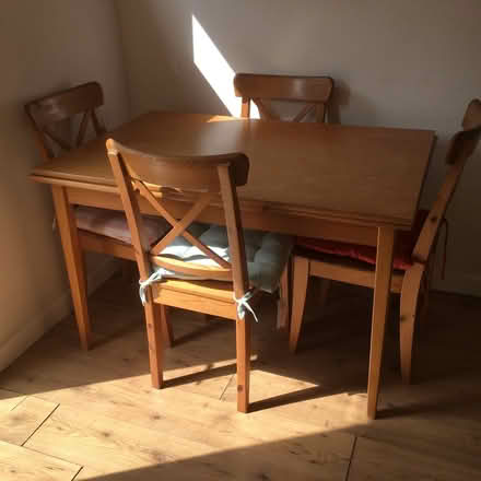 Photo of free Extending dining table and 4 chairs (Moorfields) #1