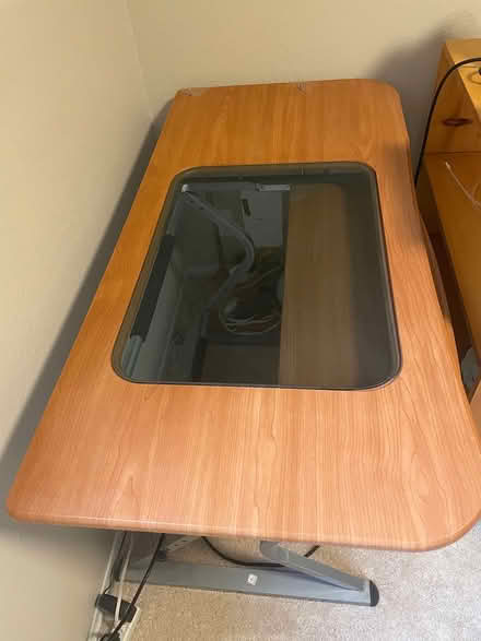 Photo of free Wood + Glass Desk (Woodinville) #2