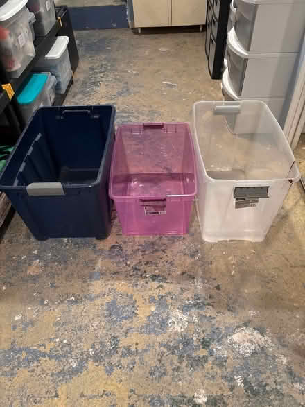 Photo of free 3 storage bins. No lids (Brookfield) #1
