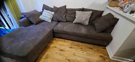 Photo of free Grey L-shaped Sofa (SW11 5NL) #1