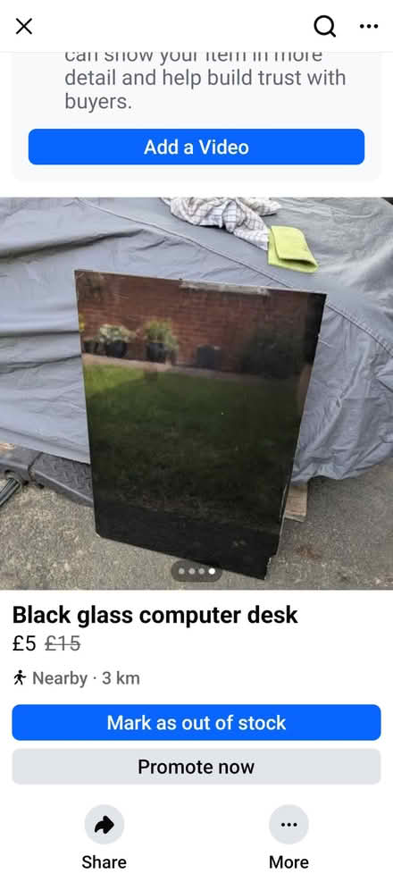 Photo of free Glass computer desk (Woodloes Park CV34) #4