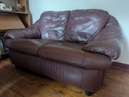 Photo of free Chocolate leather 2 seater sofa (Newtown RG1) #3