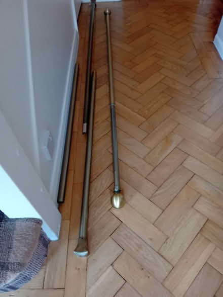 Photo of free 2 brass colour curtain poles (Rhiwbina CF14) #1