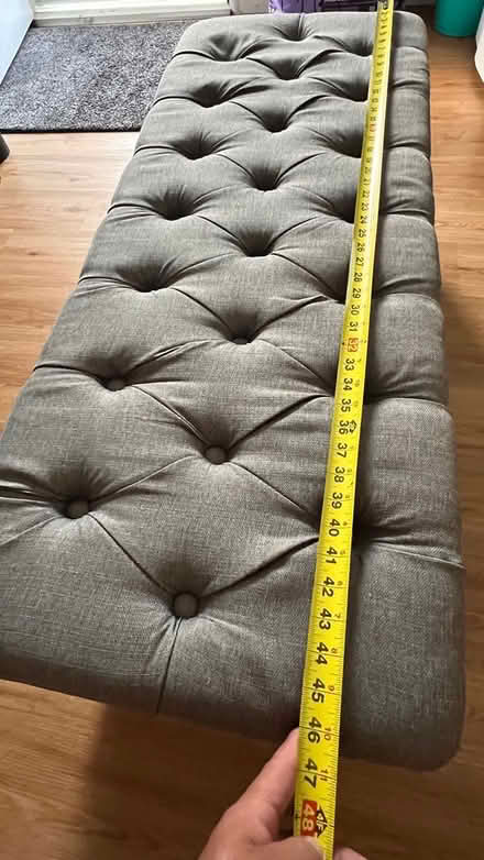 Photo of free Curb alert: Quilted Storage Bench (Near Fremont High School) #1