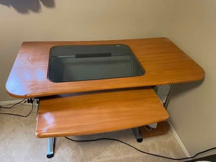 Photo of free Wood + Glass Desk (Woodinville) #1