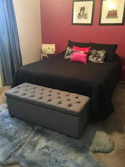 Photo of free Curb alert: Quilted Storage Bench (Near Fremont High School) #3