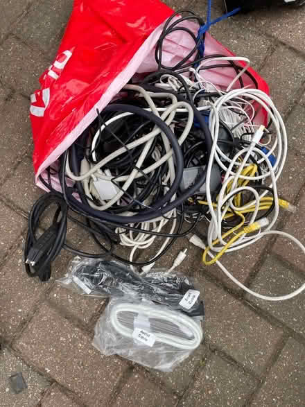 Photo of free Bag of leads include scart leads and Ariel cables (Sidley TN39) #1