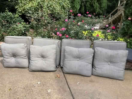 Photo of free Set of four outdoor chair cushions (6969 Brandi Wood Cir) #1
