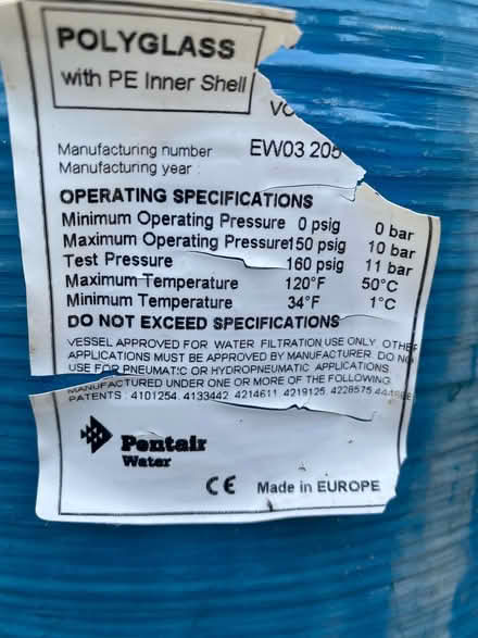 Photo of free Pentair Water Filtration Tank (Baldock SG7) #2