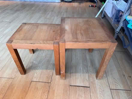 Photo of free Oak nest of 2 tables (Wormley EN10) #1