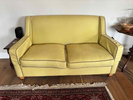 Photo of free Small yellow sofa (Long Sutton, Nr Langport) #1