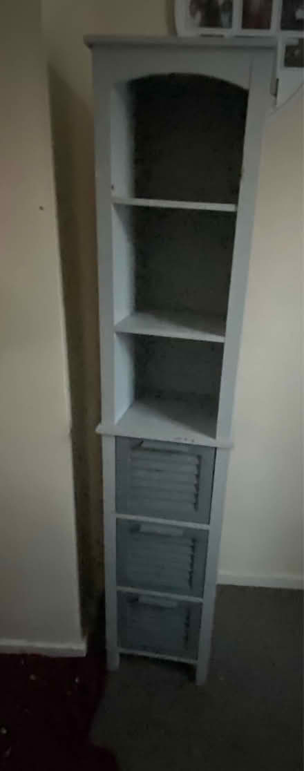 Photo of free Tall thin shelf unit (Beaumont LA1) #1