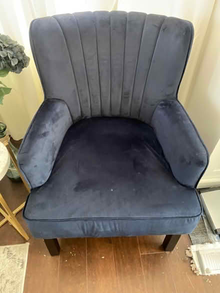 Photo of free Velvet blue chair (NE DC) #2