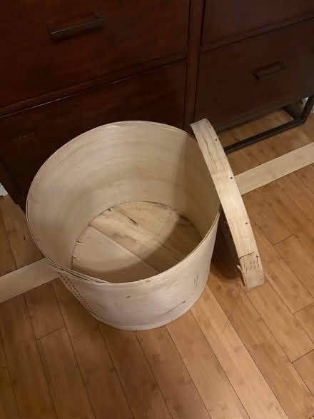 Photo of free Round wood barrel with top (Woodstock) #2