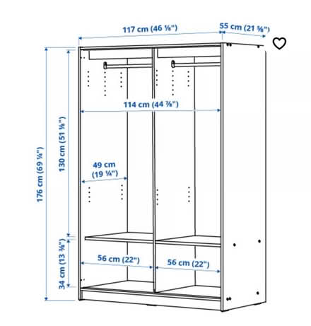 Photo of free IKEA wardrobe 2 door (Parson's Heath CO4) #4