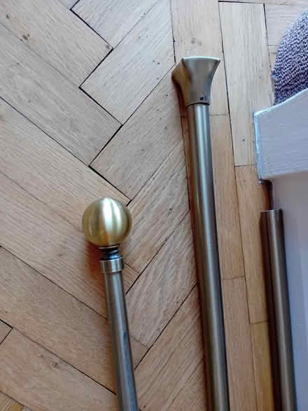 Photo of free 2 brass colour curtain poles (Rhiwbina CF14) #2