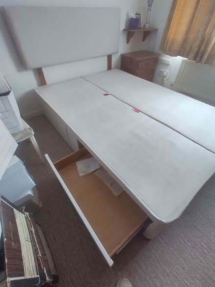Photo of free Double bed divan with headboard (Marston Moretaine MK43) #1