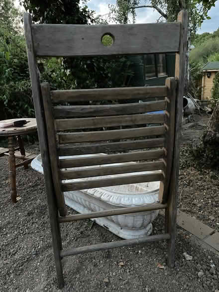 Photo of free Old wooden slatted folding chair (Northaw EN6) #2