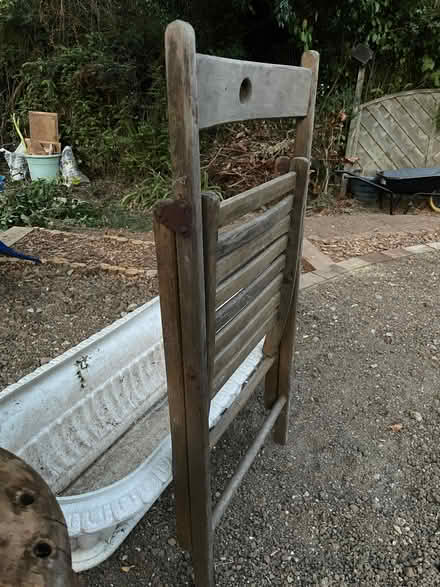 Photo of free Old wooden slatted folding chair (Northaw EN6) #3